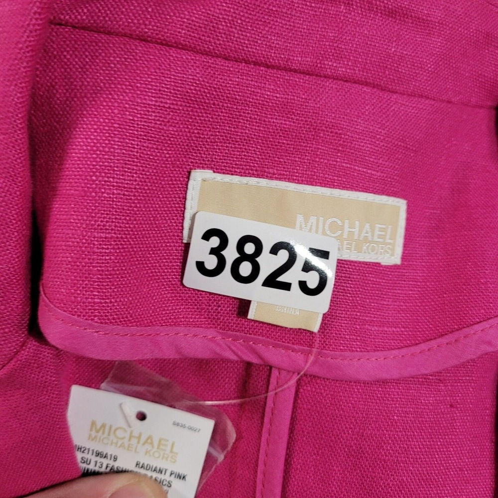 Michael Kors 100% Linen Blazer Women's 16 Radiant Pink One Button Business NWT - Picture 10 of 10